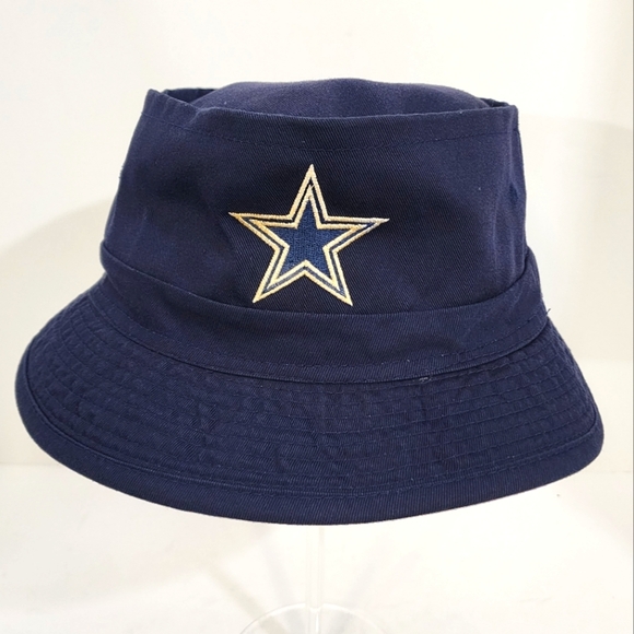 Dallas Cowboys Men's Vintage New Era Navy Blue Main Bucket Hat Front Logo Star - Picture 1 of 9
